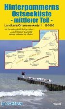Landkarte Hinterpommerns Ostseeküste - mittlerer Teil