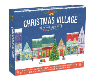 Christmas Village Advent Craft Kit: With 25 Beautifully Illustrated Buildings, 10-15 Minute Daily Assembly