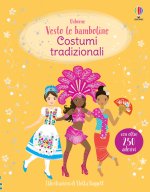 Costumi tradizionali. Vesto le bamboline. Con adesivi