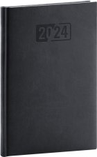 Diář 2024: Aprint - černý, týdenní, 15 × 21 cm
