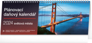 Plánovací daňový kalendář Světová města 2024 - stolní kalendář