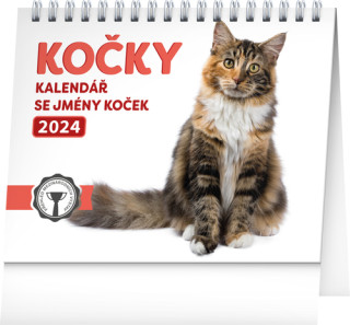 Kočky se jmény koček 2024 - stolní kalendář