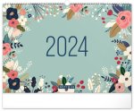 Plánovací kalendář Květy 2024 - nástěnný kalendář