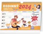 Týdenní rodinný plánovací kalendář 2024 s háčkem - stolní kalendář
