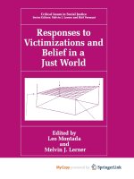 Responses to Victimizations and Belief in a Just World
