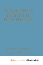 Legal Issues in Mental Health Care