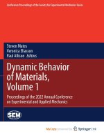 Dynamic Behavior of Materials, Volume 1