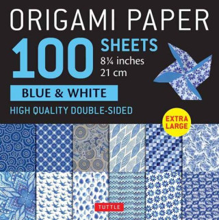 ORIGAMI PAPER 1OO SHEETS BLUE & WHITE