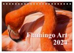 Flamingo Art 2024 (Tischkalender 2024 DIN A5 quer), CALVENDO Monatskalender