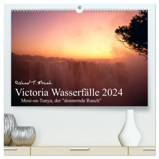 Victoria Wasserfälle (hochwertiger Premium Wandkalender 2024 DIN A2 quer), Kunstdruck in Hochglanz