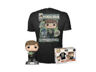 Funko POP & Tee: Star Wars Mandalorian - Luke with Child (velikost L)