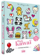 Coloriages Pixel kawaii - pochette 6 feutres pailletés