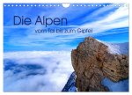 Die Alpen ? vom Tal bis zum Gipfel (Wandkalender 2024 DIN A4 quer), CALVENDO Monatskalender