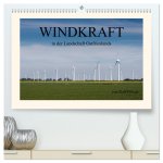 Windkraft in der Landschaft Ostfrieslands (hochwertiger Premium Wandkalender 2024 DIN A2 quer), Kunstdruck in Hochglanz