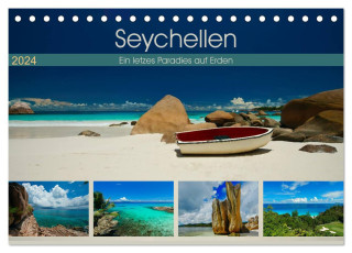 Seychellen - Ein letztes Paradies auf Erden (Tischkalender 2024 DIN A5 quer), CALVENDO Monatskalender