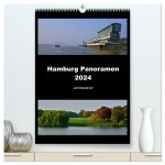 Hamburg Panoramen 2024 ? Jahresplaner (hochwertiger Premium Wandkalender 2024 DIN A2 hoch), Kunstdruck in Hochglanz