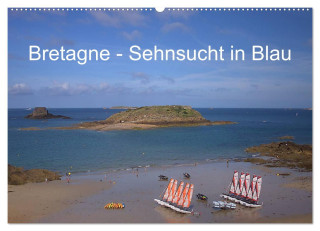 Bretagne - Sehnsucht in Blau (Wandkalender 2024 DIN A2 quer), CALVENDO Monatskalender