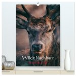 Wilde Nachbarn: Rotwild (hochwertiger Premium Wandkalender 2024 DIN A2 hoch), Kunstdruck in Hochglanz