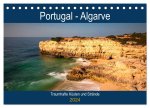 Algarve - Traumhafte Küsten und Strände (Tischkalender 2024 DIN A5 quer), CALVENDO Monatskalender