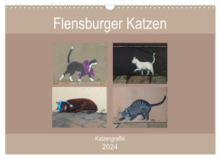 Flensburger Katzen (Wandkalender 2024 DIN A3 quer), CALVENDO Monatskalender