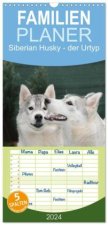 Familienplaner 2024 - Siberian Husky - der Urtyp mit 5 Spalten (Wandkalender, 21 x 45 cm) CALVENDO