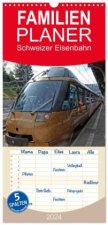 Familienplaner 2024 - Schweizer Eisenbahn mit 5 Spalten (Wandkalender, 21 x 45 cm) CALVENDO