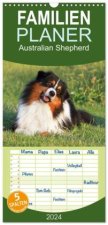 Familienplaner 2024 - Australian Shepherd - Hütehunde mit Familienanschluss mit 5 Spalten (Wandkalender, 21 x 45 cm) CALVENDO