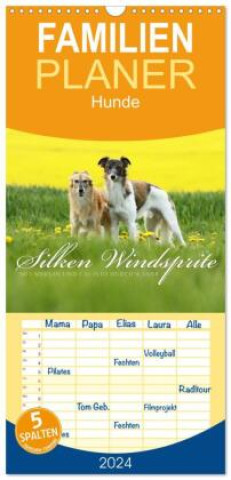 Familienplaner 2024 - Silken Windsprite - Mit Merlin und Calisto durch's Jahr 2024 mit 5 Spalten (Wandkalender, 21 x 45 cm) CALVENDO