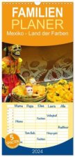 Familienplaner 2024 - Mexiko - Land der Farben mit 5 Spalten (Wandkalender, 21 x 45 cm) CALVENDO