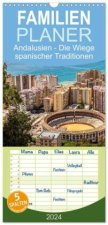 Familienplaner 2024 - Andalusien - die Wiege vieler spanischer Traditione mit 5 Spalten (Wandkalender, 21 x 45 cm) CALVENDO