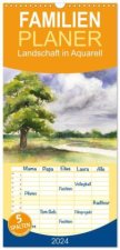 Familienplaner 2024 - Landschaft in Aquarell mit 5 Spalten (Wandkalender, 21 x 45 cm) CALVENDO