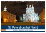 St. Petersburg bei Nacht (Wandkalender 2024 DIN A2 quer), CALVENDO Monatskalender