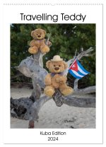 Travelling Teddy Kuba Edition 2024 (Wandkalender 2024 DIN A2 hoch), CALVENDO Monatskalender