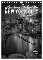 NEW YORK CITY Monochrome Stadtansichten (Wandkalender 2024 DIN A4 hoch), CALVENDO Monatskalender