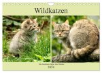 Wildkatzen - Die lautlosen Jäger des Waldes (Wandkalender 2024 DIN A4 quer), CALVENDO Monatskalender