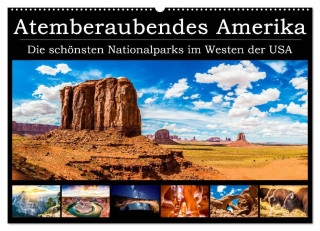 Atemberaubendes Amerika - Die schönsten Nationalparks im Westen der USA (Wandkalender 2024 DIN A2 quer), CALVENDO Monatskalender
