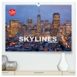 Skylines weltweit (hochwertiger Premium Wandkalender 2024 DIN A2 quer), Kunstdruck in Hochglanz