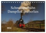Schmalspurbahn Dampflok Bieberlies (Tischkalender 2024 DIN A5 quer), CALVENDO Monatskalender