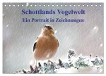 Schottlands Vogelwelt - Ein Porträt in Zeichnungen (Tischkalender 2024 DIN A5 quer), CALVENDO Monatskalender