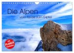 Die Alpen - vom Tal bis zum Gipfel (Wandkalender 2024 DIN A4 quer), CALVENDO Monatskalender