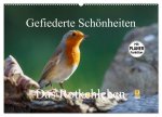 Gefiederte Schönheiten - Das Rotkehlchen / Planer (Wandkalender 2024 DIN A2 quer), CALVENDO Monatskalender