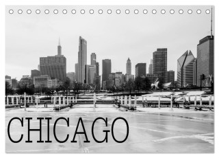 Icy Chicago (Tischkalender 2024 DIN A5 quer), CALVENDO Monatskalender