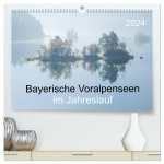 Bayerische Voralpenseen im Jahreslauf (hochwertiger Premium Wandkalender 2024 DIN A2 quer), Kunstdruck in Hochglanz