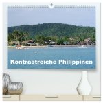 Kontrastreiche Philippinen (hochwertiger Premium Wandkalender 2024 DIN A2 quer), Kunstdruck in Hochglanz