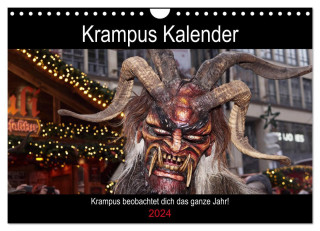 Krampus Kalender 2024 (Wandkalender 2024 DIN A4 quer), CALVENDO Monatskalender