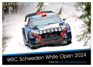 WRC Schweden White Open 2024 (Wandkalender 2024 DIN A4 quer), CALVENDO Monatskalender