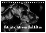 Flatcoated Retriever Black Edition (Tischkalender 2024 DIN A5 quer), CALVENDO Monatskalender