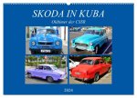 SKODA IN KUBA - Oldtimer der CSSR (Wandkalender 2024 DIN A2 quer), CALVENDO Monatskalender