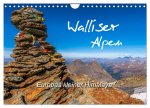Walliser Alpen - Europas »kleiner« Himalaya (Wandkalender 2024 DIN A4 quer), CALVENDO Monatskalender