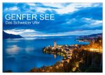 GENFER SEE Das Schweizer Ufer (Wandkalender 2024 DIN A2 quer), CALVENDO Monatskalender